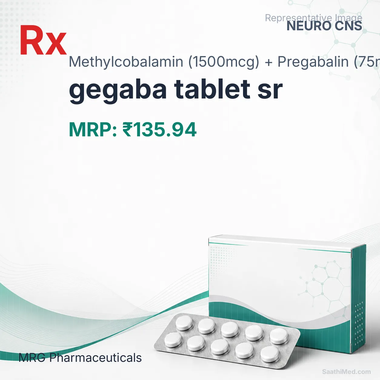 gegaba tablet sr Allopathy (Methylcobalamin (1500mcg)) - Uses in Hindi, Side Effects, Substitutes & Price in India