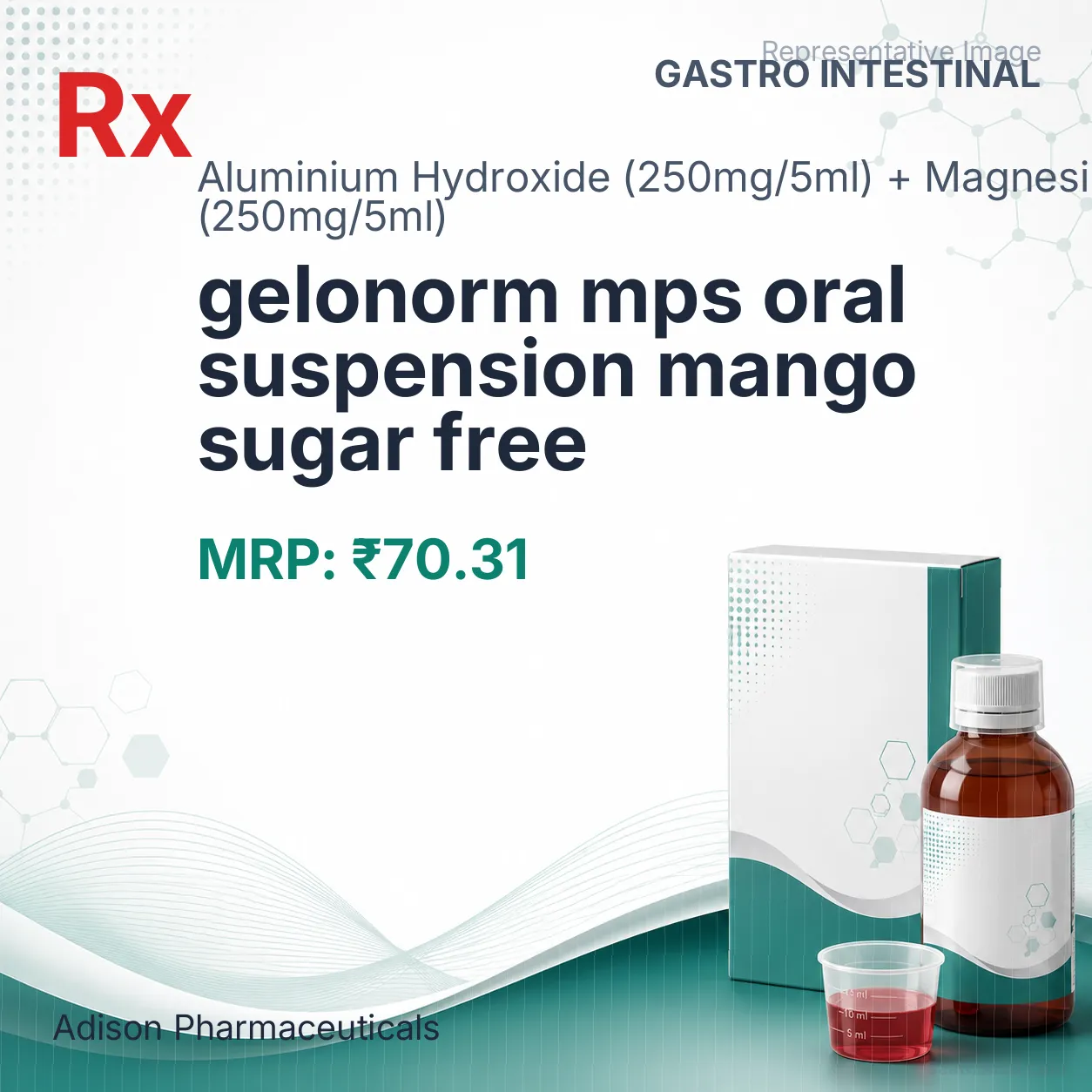 gelonorm mps oral suspension mango sugar free Allopathy (Aluminium Hydroxide (250mg/5ml)) - Uses in Hindi, Side Effects, Substitutes & Price in India
