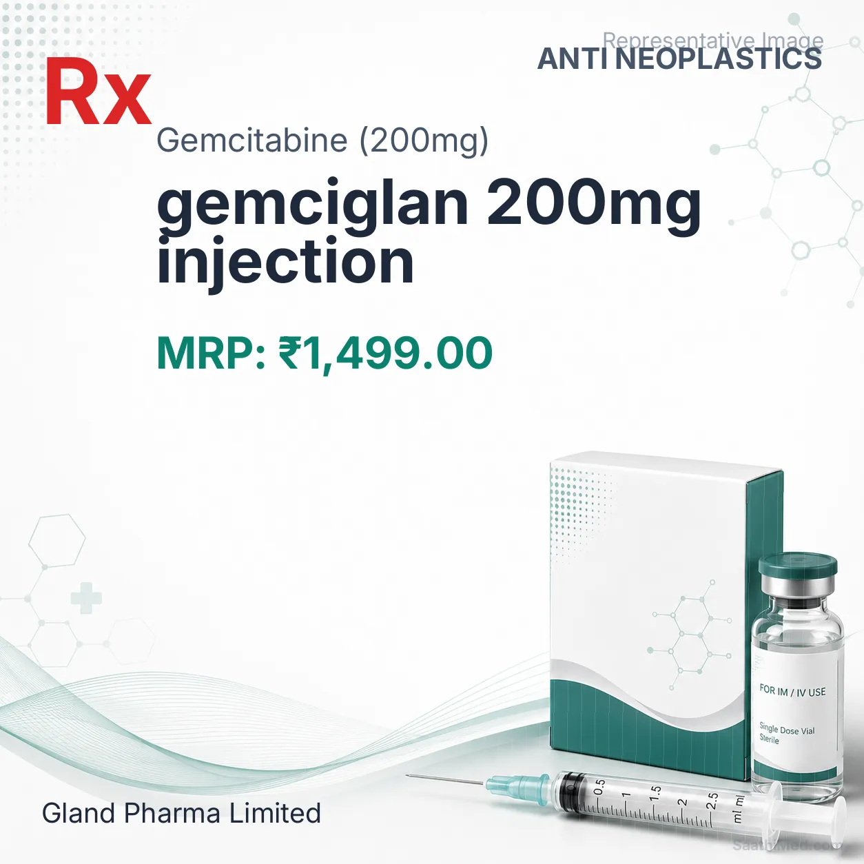 gemciglan 200mg injection - Gemcitabine (200mg) medicine