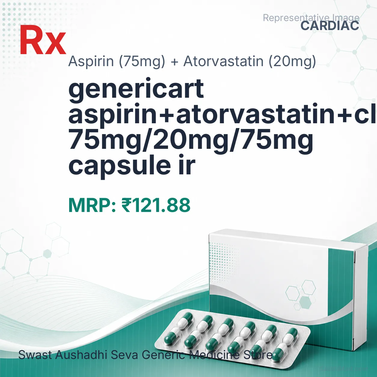 genericart aspirin+atorvastatin+clopidogrel 75mg/20mg/75mg capsule ir Allopathy (Aspirin (75mg)) - Uses in Hindi, Side Effects, Substitutes & Price in India