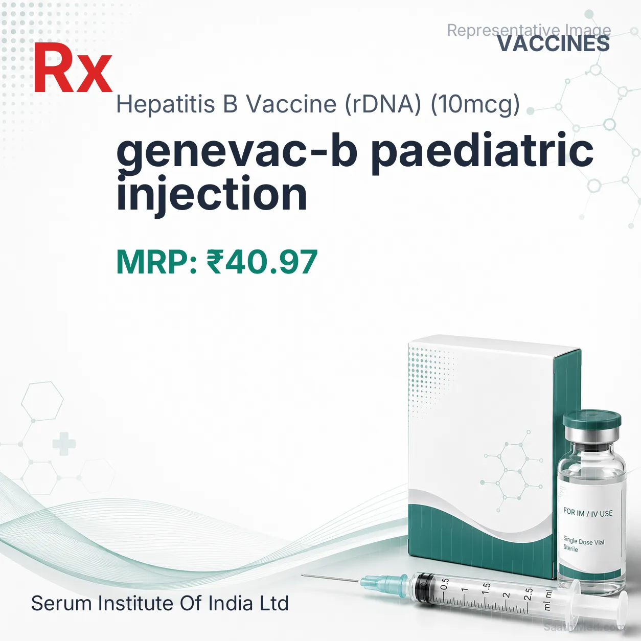 genevac-b paediatric injection Allopathy (Hepatitis B Vaccine (rDNA) (10mcg)) - Uses in Hindi, Side Effects, Substitutes & Price in India
