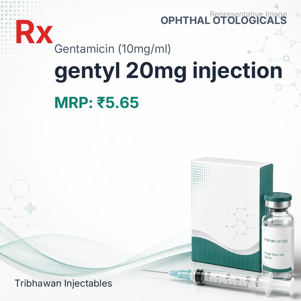 gentyl 20mg injection Allopathy (Gentamicin (10mg/ml)) - Uses in Hindi, Side Effects, Substitutes & Price in India