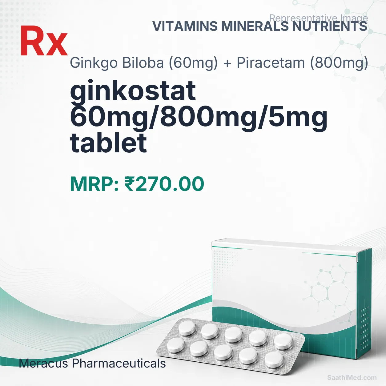 ginkostat 60mg/800mg/5mg tablet Allopathy (Ginkgo Biloba (60mg)) - Uses in Hindi, Side Effects, Substitutes & Price in India