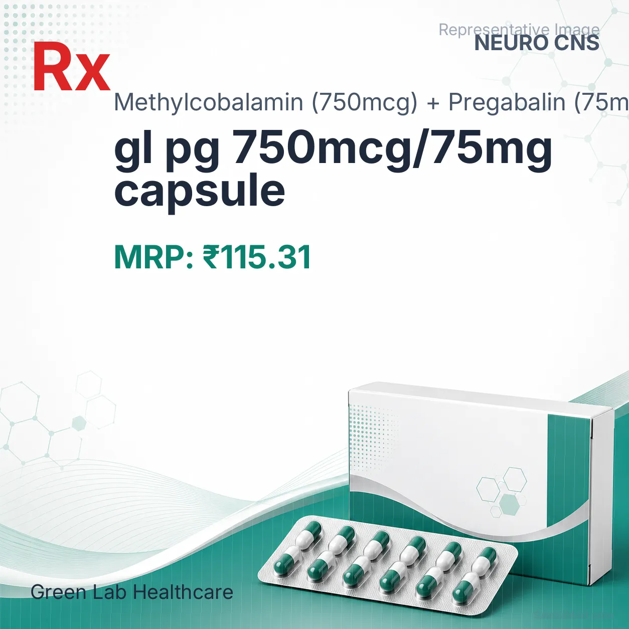 gl pg 750mcg/75mg capsule Allopathy (Methylcobalamin (750mcg)) - Uses in Hindi, Side Effects, Substitutes & Price in India