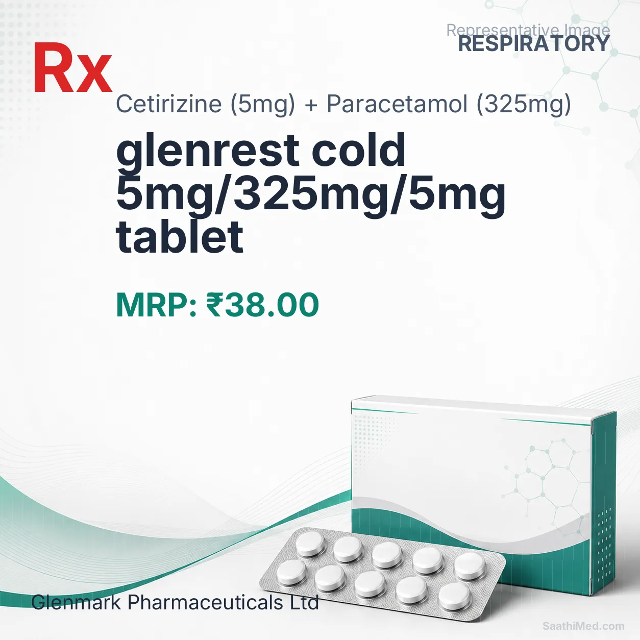 glenrest cold 5mg/325mg/5mg tablet Allopathy (Cetirizine (5mg)) - Uses in Hindi, Side Effects, Substitutes & Price in India
