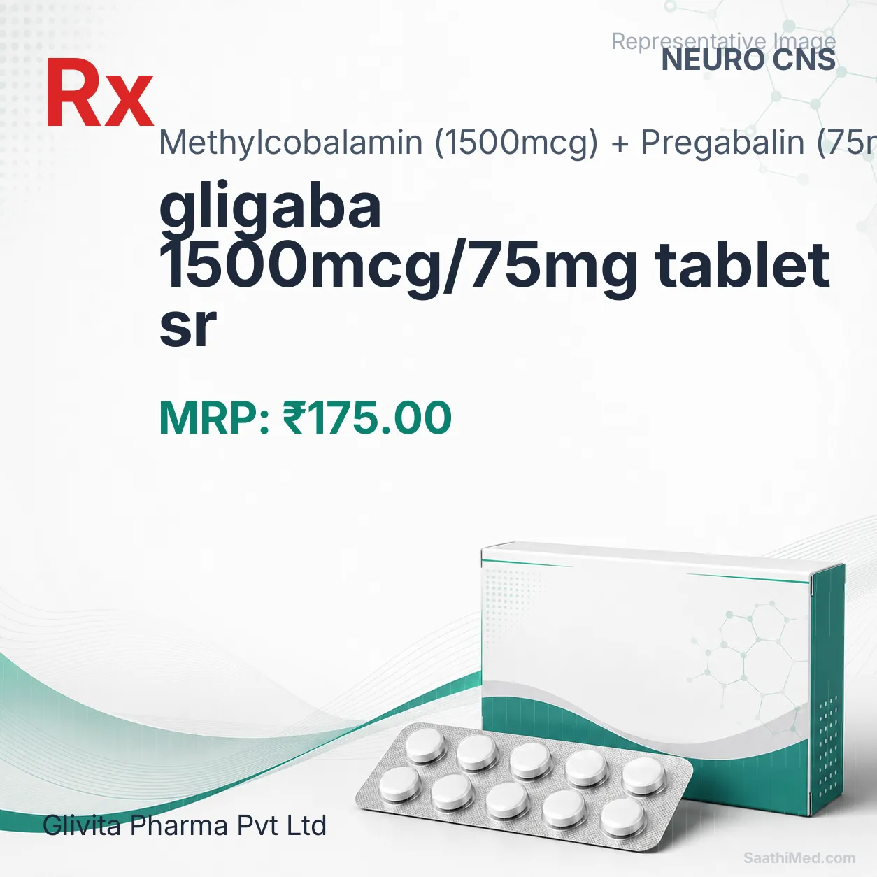 gligaba 1500mcg/75mg tablet sr Allopathy (Methylcobalamin (1500mcg)) - Uses in Hindi, Side Effects, Substitutes & Price in India