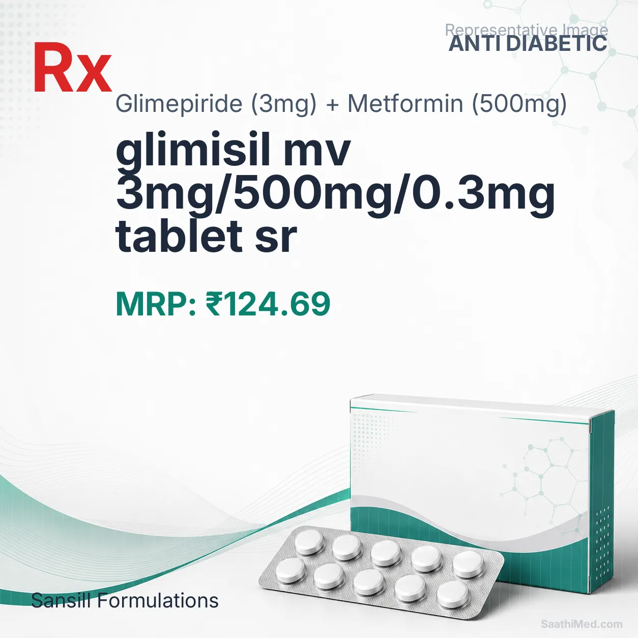 glimisil mv 3mg/500mg/0.3mg tablet sr Allopathy (Glimepiride (3mg)) - Uses in Hindi, Side Effects, Substitutes & Price in India
