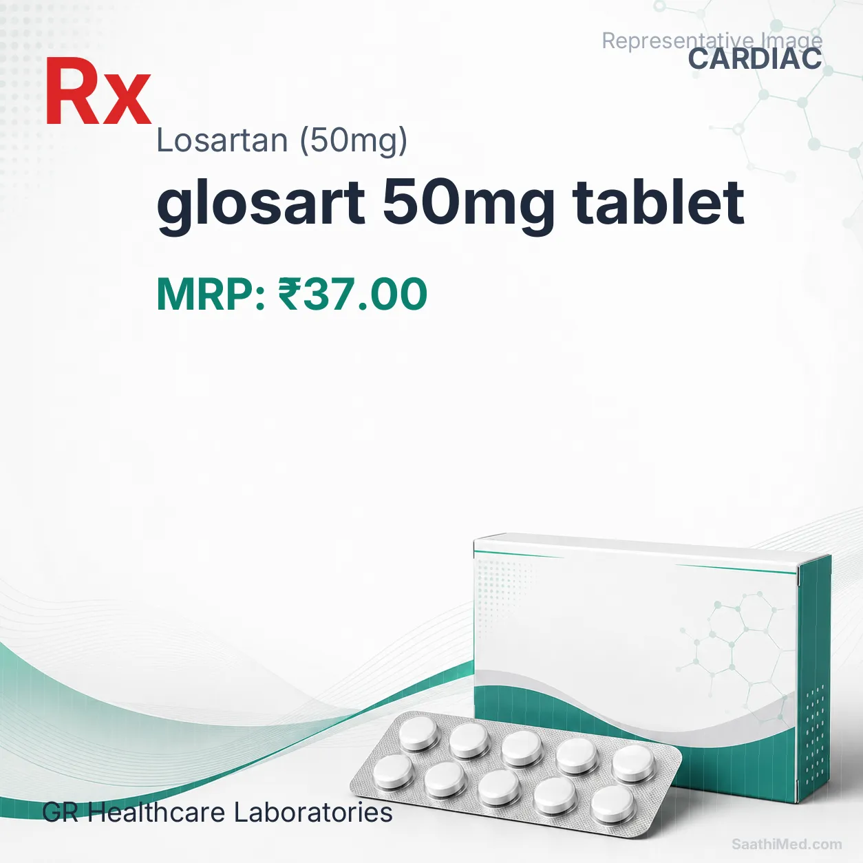 glosart 50mg tablet Allopathy (Losartan (50mg)) - Uses in Hindi, Side Effects, Substitutes & Price in India