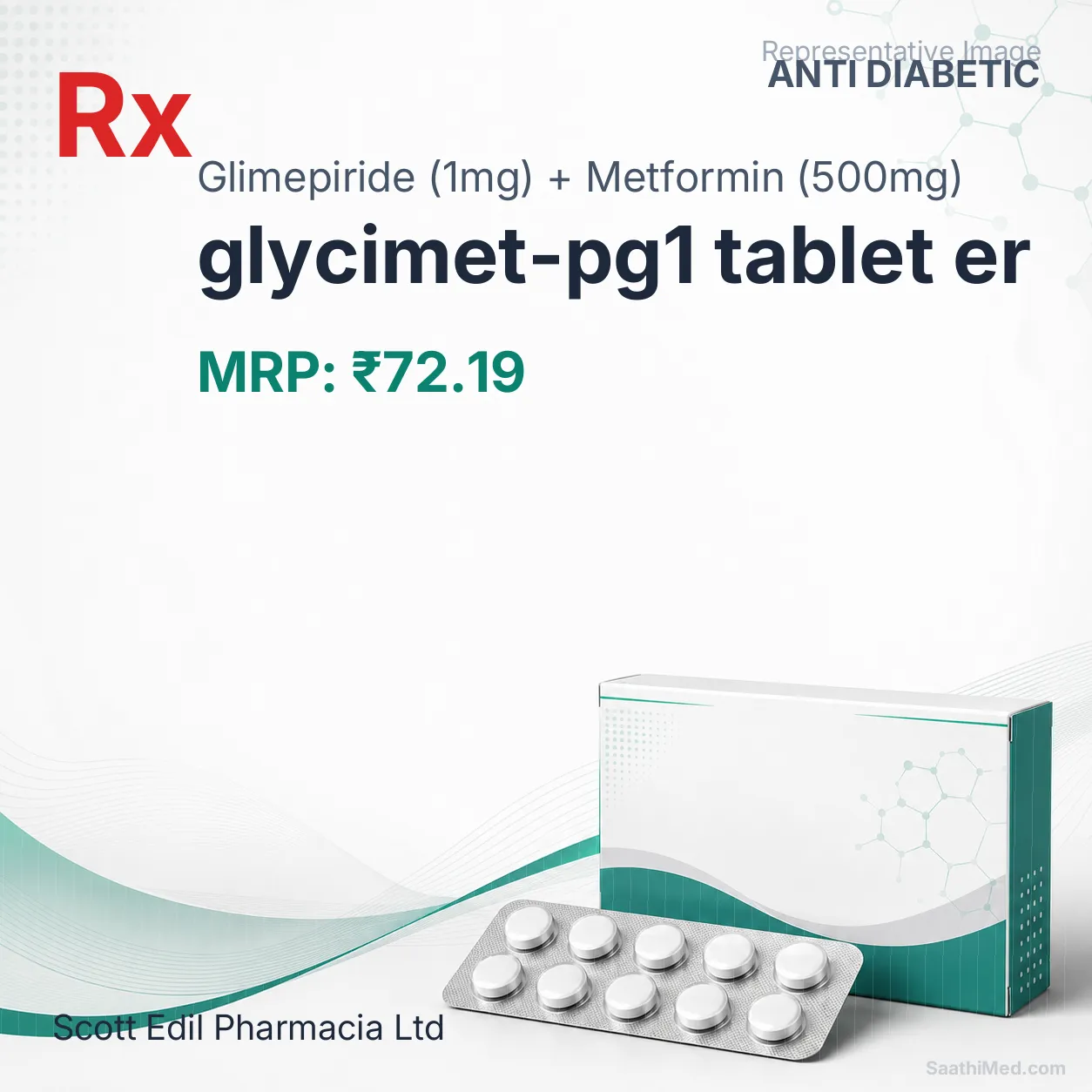 glycimet-pg1 tablet er Allopathy (Glimepiride (1mg)) - Uses in Hindi, Side Effects, Substitutes & Price in India