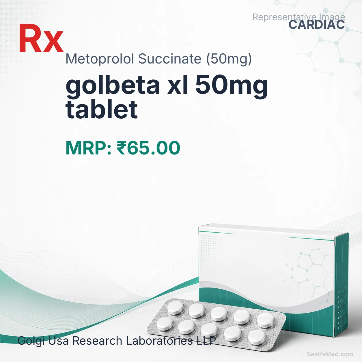 golbeta xl 50mg tablet - Metoprolol Succinate (50mg) medicine