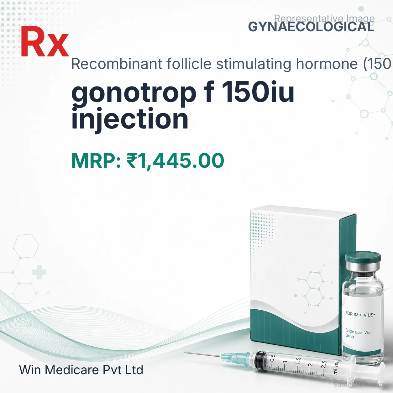 gonotrop f 150iu injection Allopathy (Recombinant follicle stimulating hormone (150IU)) - Uses in Hindi, Side Effects, Substitutes & Price in India