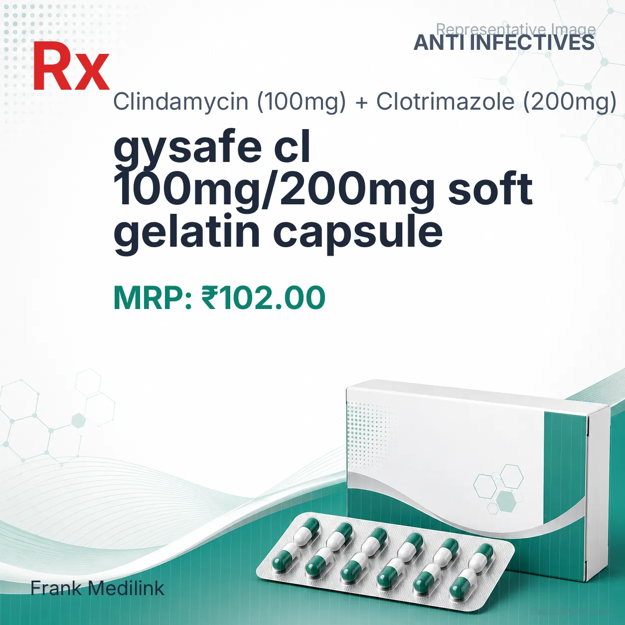 gysafe cl 100mg/200mg soft gelatin capsule Allopathy (Clindamycin (100mg)) - Uses in Hindi, Side Effects, Substitutes & Price in India