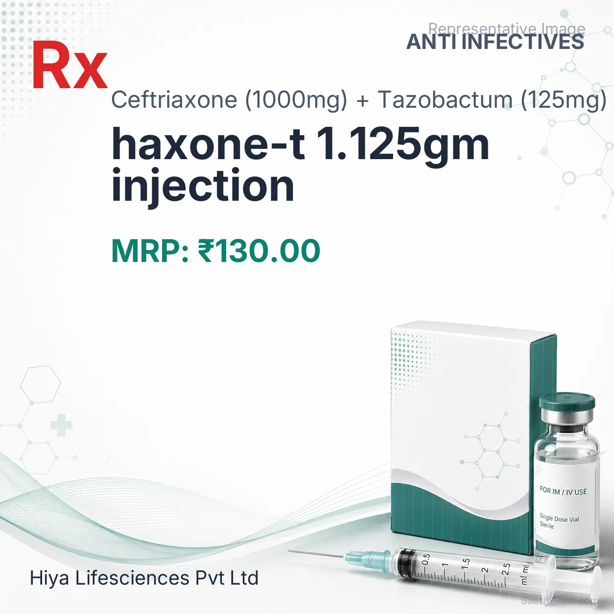 haxone-t 1.125gm injection Allopathy (Ceftriaxone (1000mg)) - Uses in Hindi, Side Effects, Substitutes & Price in India