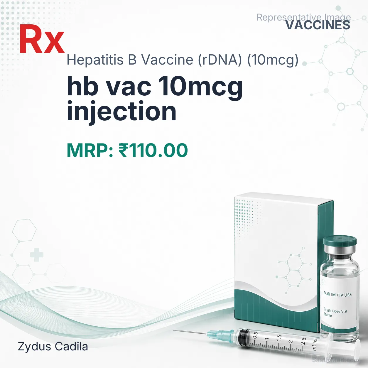 hb vac 10mcg injection Allopathy (Hepatitis B Vaccine (rDNA) (10mcg)) - Uses in Hindi, Side Effects, Substitutes & Price in India