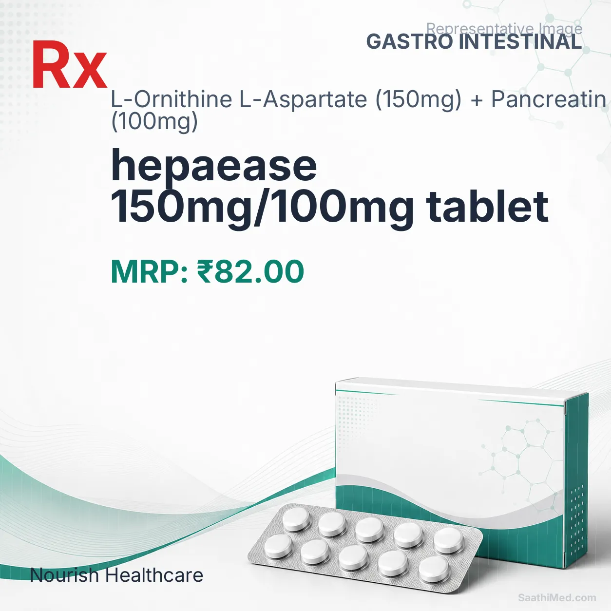 hepaease 150mg/100mg tablet Allopathy (L-Ornithine L-Aspartate (150mg)) - Uses in Hindi, Side Effects, Substitutes & Price in India