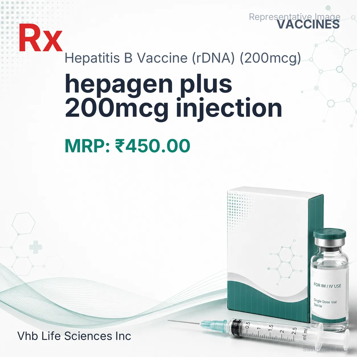 hepagen plus 200mcg injection Allopathy (Hepatitis B Vaccine (rDNA) (200mcg)) - Uses in Hindi, Side Effects, Substitutes & Price in India