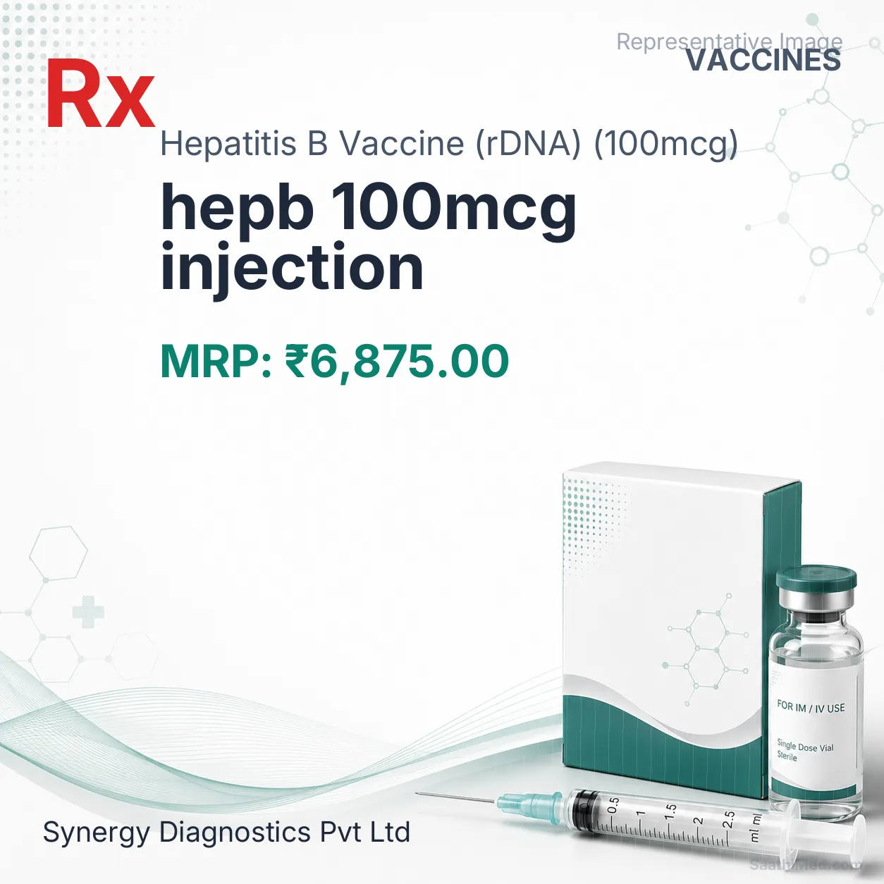 hepb 100mcg injection Allopathy (Hepatitis B Vaccine (rDNA) (100mcg)) - Uses in Hindi, Side Effects, Substitutes & Price in India