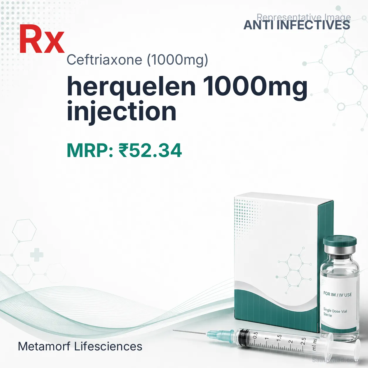herquelen 1000mg injection Allopathy (Ceftriaxone (1000mg)) - Uses in Hindi, Side Effects, Substitutes & Price in India