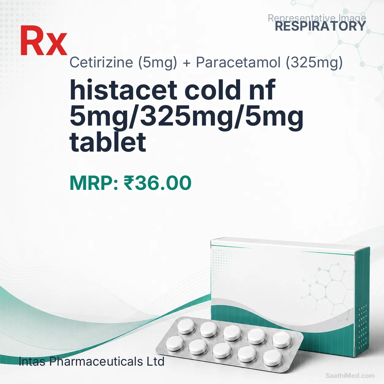 histacet cold nf 5mg/325mg/5mg tablet Allopathy (Cetirizine (5mg)) - Uses in Hindi, Side Effects, Substitutes & Price in India