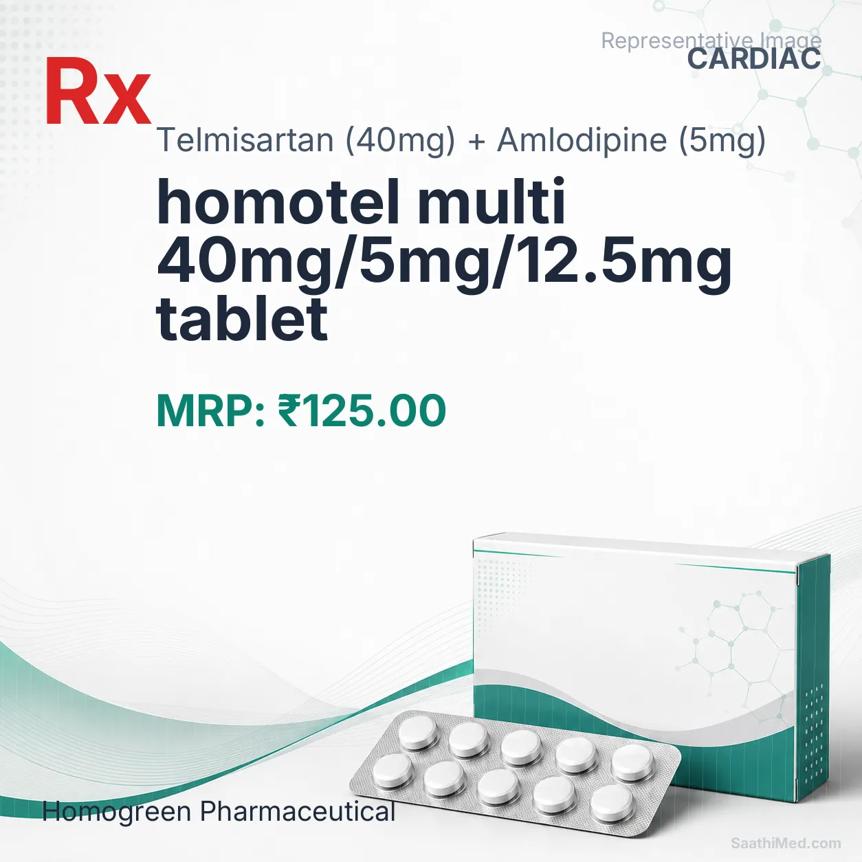 homotel multi 40mg/5mg/12.5mg tablet Allopathy (Telmisartan (40mg)) - Uses in Hindi, Side Effects, Substitutes & Price in India