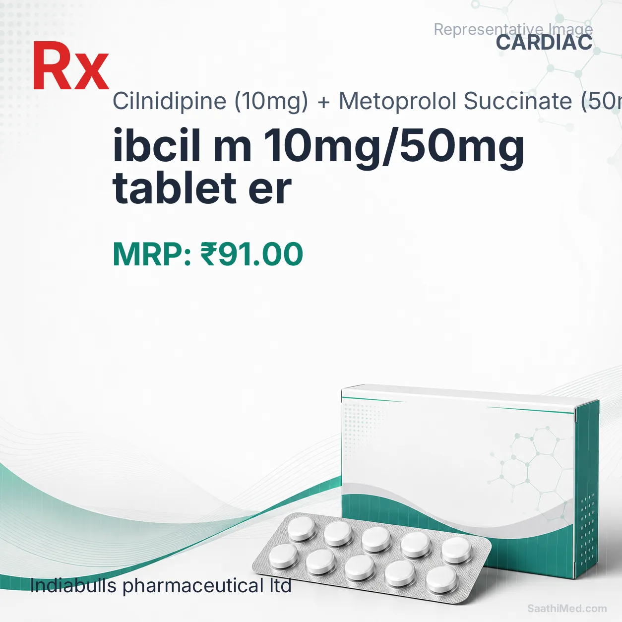 ibcil m 10mg/50mg tablet er Allopathy (Cilnidipine (10mg)) - Uses in Hindi, Side Effects, Substitutes & Price in India
