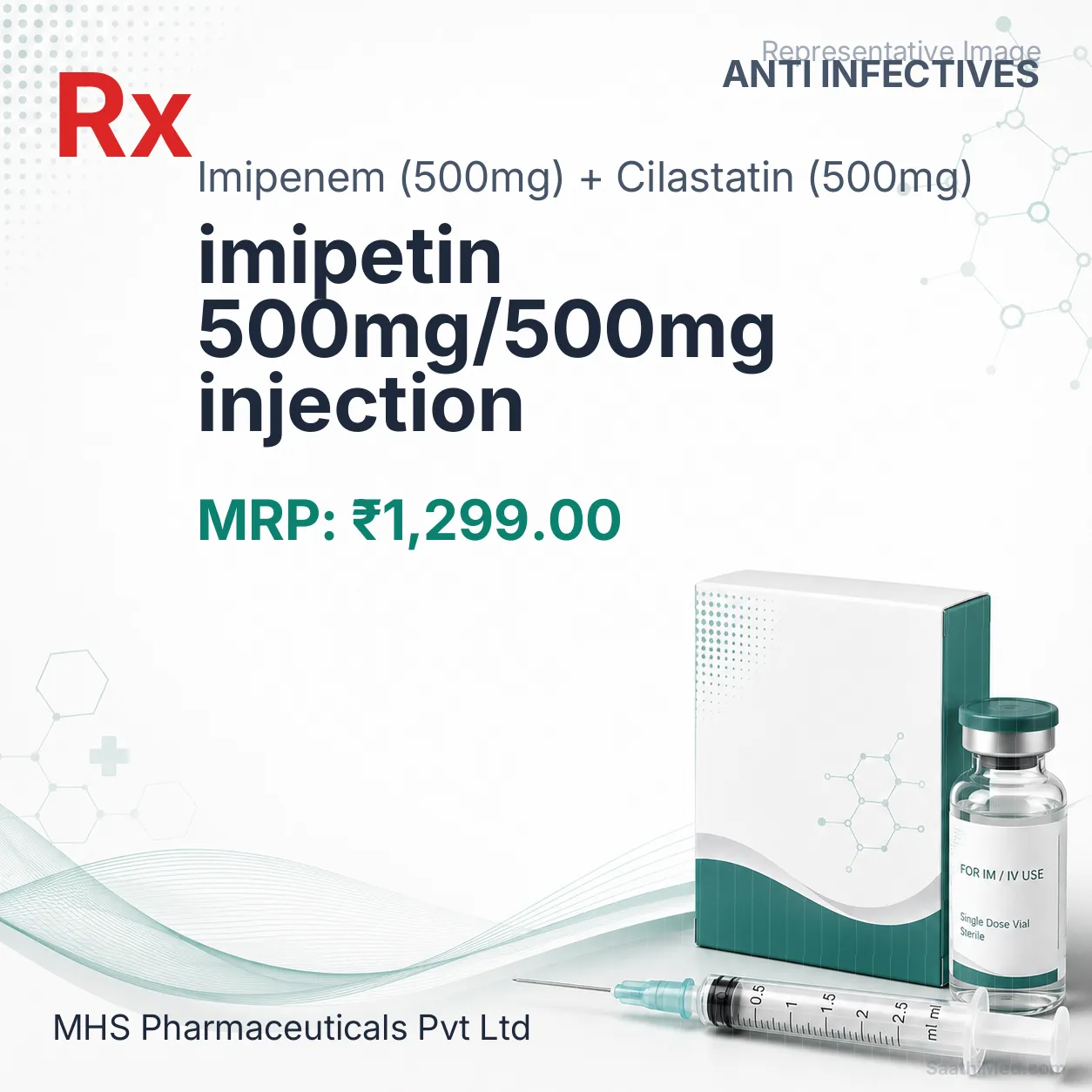 imipetin 500mg/500mg injection Allopathy (Imipenem (500mg)) - Uses in Hindi, Side Effects, Substitutes & Price in India