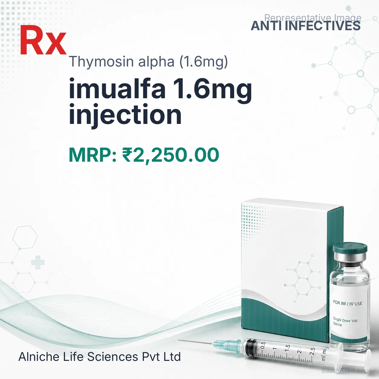 imualfa 1.6mg injection Allopathy (Thymosin alpha (1.6mg)) - Uses in Hindi, Side Effects, Substitutes & Price in India