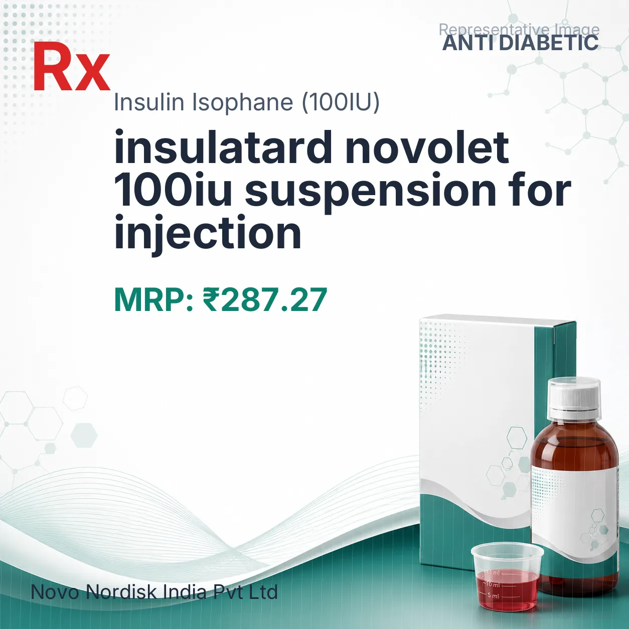 insulatard novolet 100iu suspension for injection Allopathy (Insulin Isophane (100IU)) - Uses in Hindi, Side Effects, Substitutes & Price in India