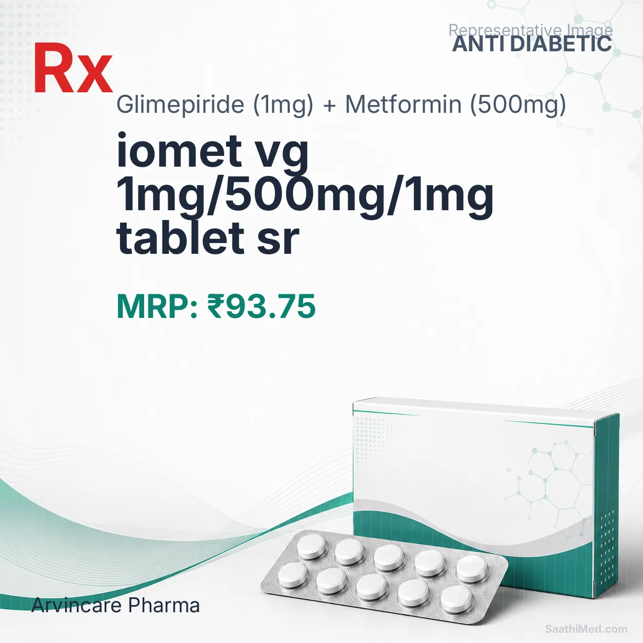 iomet vg 1mg/500mg/1mg tablet sr Allopathy (Glimepiride (1mg)) - Uses in Hindi, Side Effects, Substitutes & Price in India