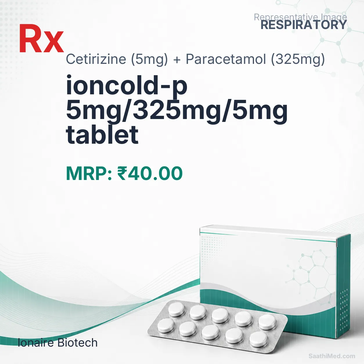 ioncold-p 5mg/325mg/5mg tablet Allopathy (Cetirizine (5mg)) - Uses in Hindi, Side Effects, Substitutes & Price in India