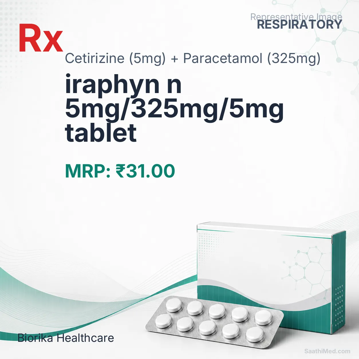 iraphyn n 5mg/325mg/5mg tablet Allopathy (Cetirizine (5mg)) - Uses in Hindi, Side Effects, Substitutes & Price in India