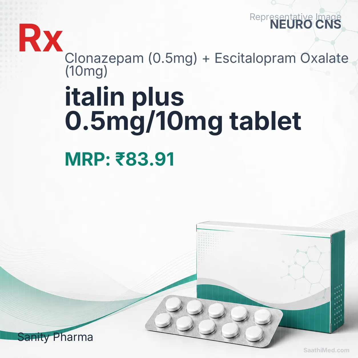 italin plus 0.5mg/10mg tablet Allopathy (Clonazepam (0.5mg)) - Uses in Hindi, Side Effects, Substitutes & Price in India