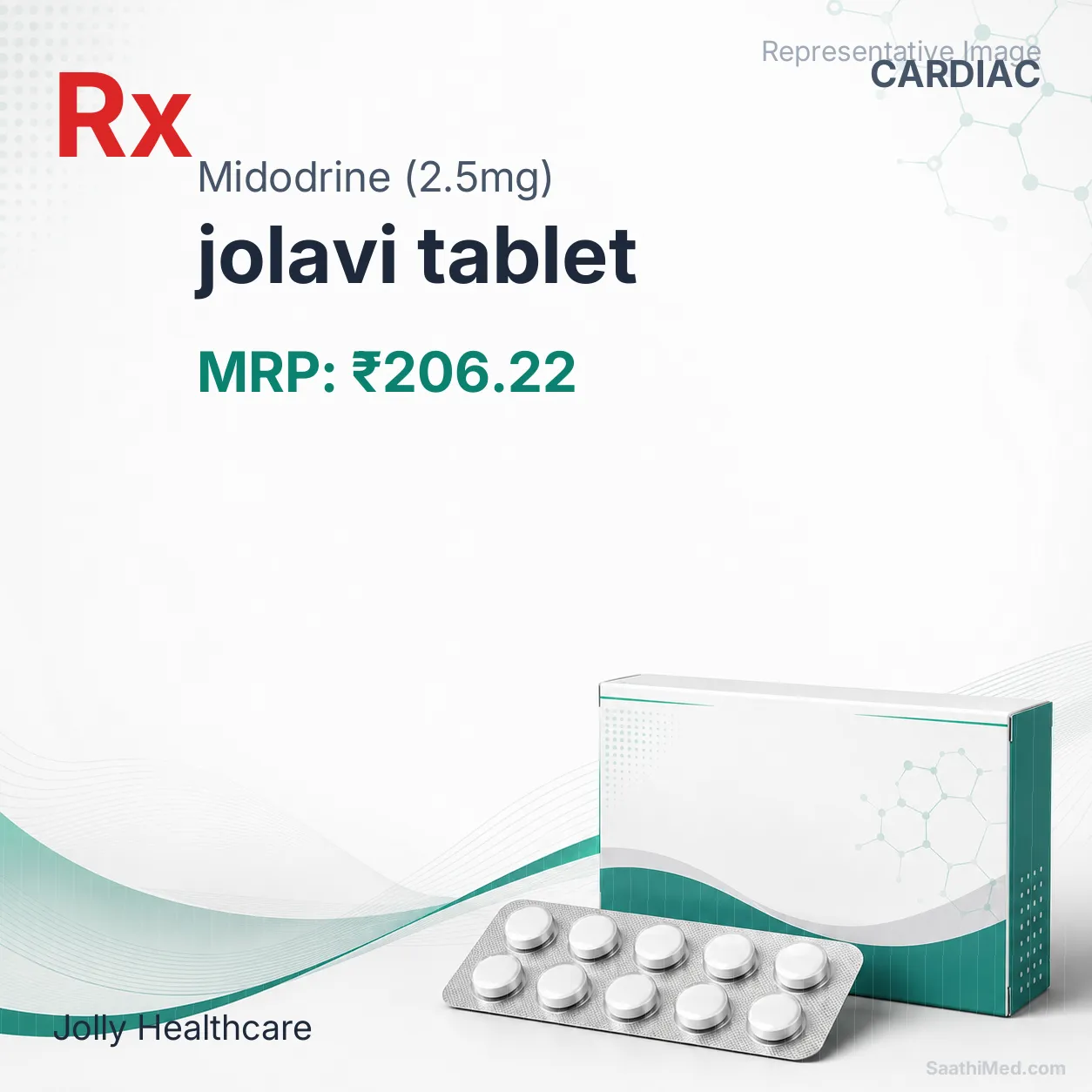 jolavi tablet Allopathy (Midodrine (2.5mg)) - Uses in Hindi, Side Effects, Substitutes & Price in India