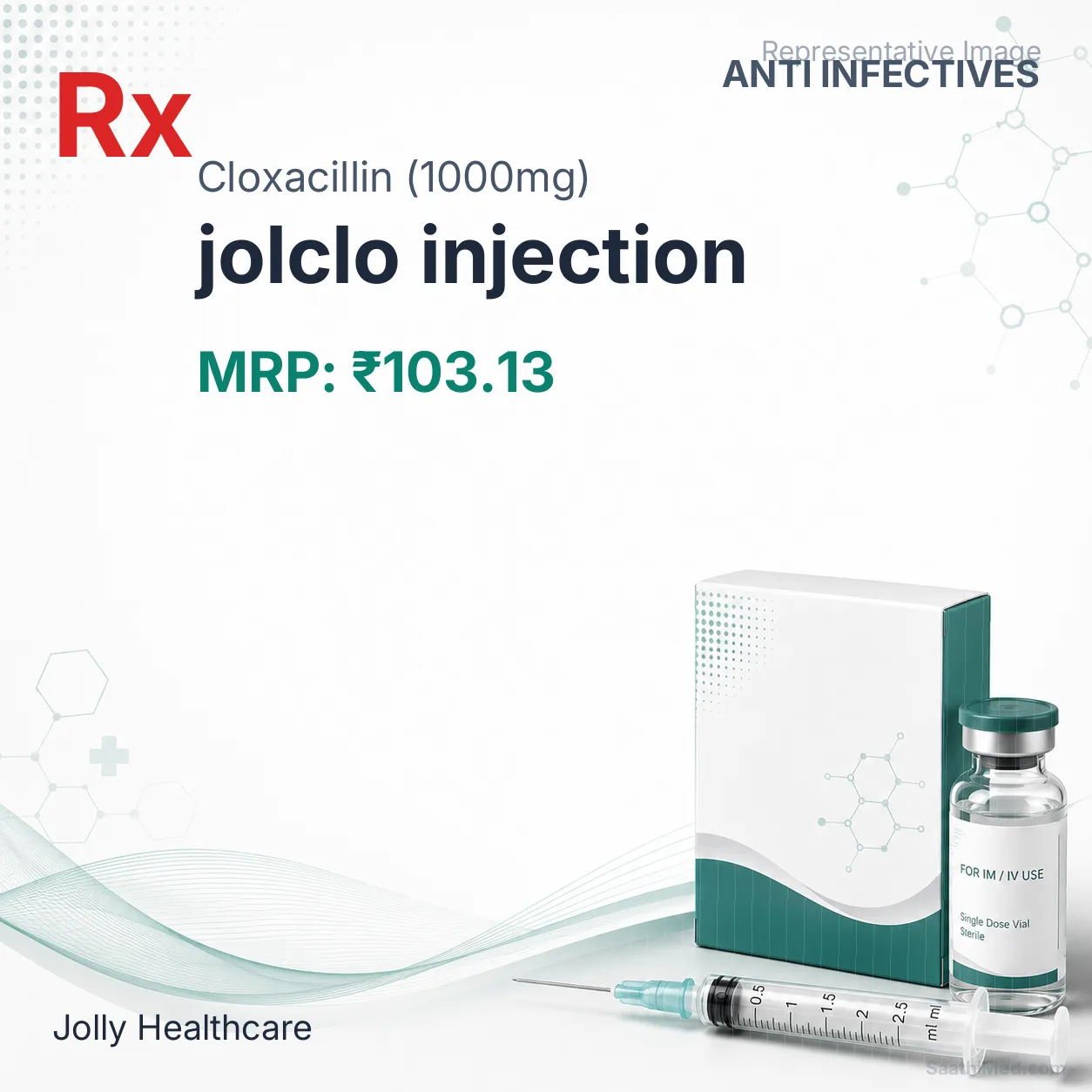 jolclo injection Allopathy (Cloxacillin (1000mg)) - Uses in Hindi, Side Effects, Substitutes & Price in India