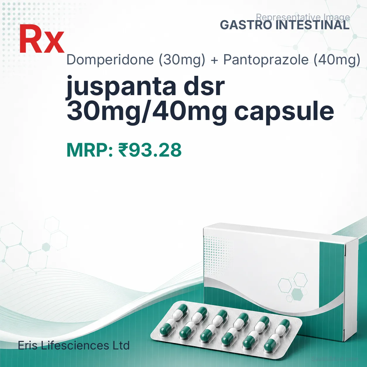 juspanta dsr 30mg/40mg capsule Allopathy (Domperidone (30mg)) - Uses in Hindi, Side Effects, Substitutes & Price in India