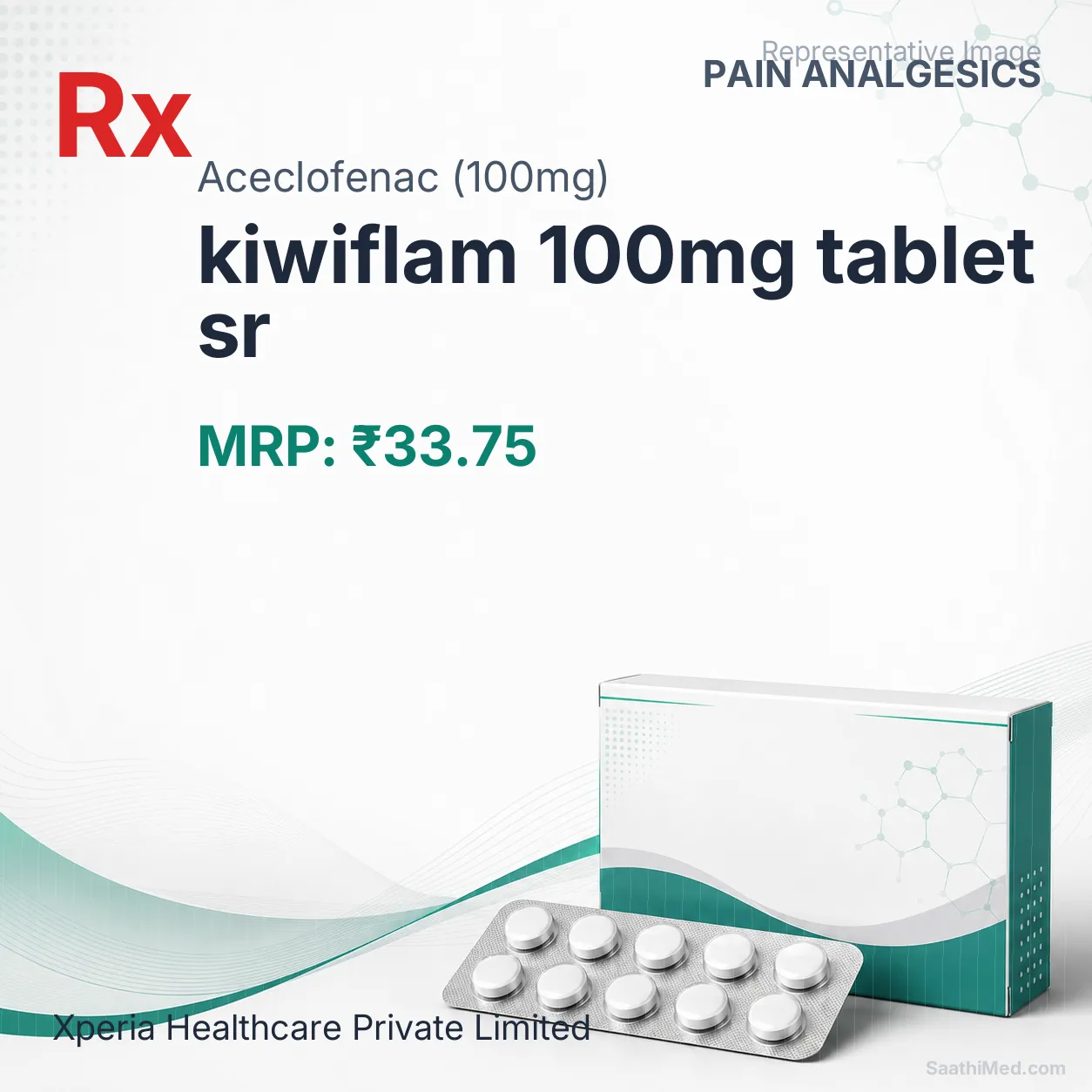 kiwiflam 100mg tablet sr Allopathy (Aceclofenac (100mg)) - Uses in Hindi, Side Effects, Substitutes & Price in India