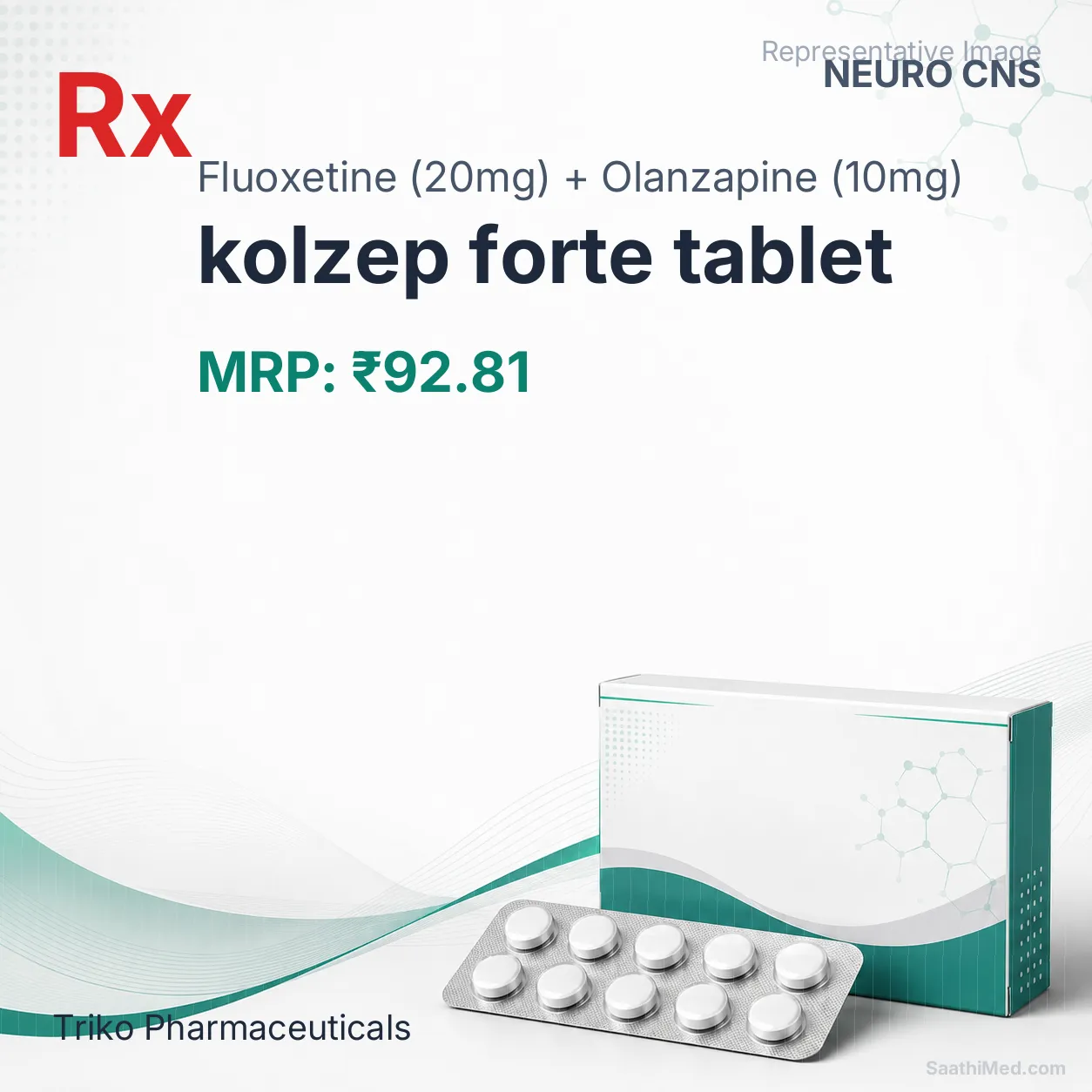 kolzep forte tablet Allopathy (Fluoxetine (20mg)) - Uses in Hindi, Side Effects, Substitutes & Price in India