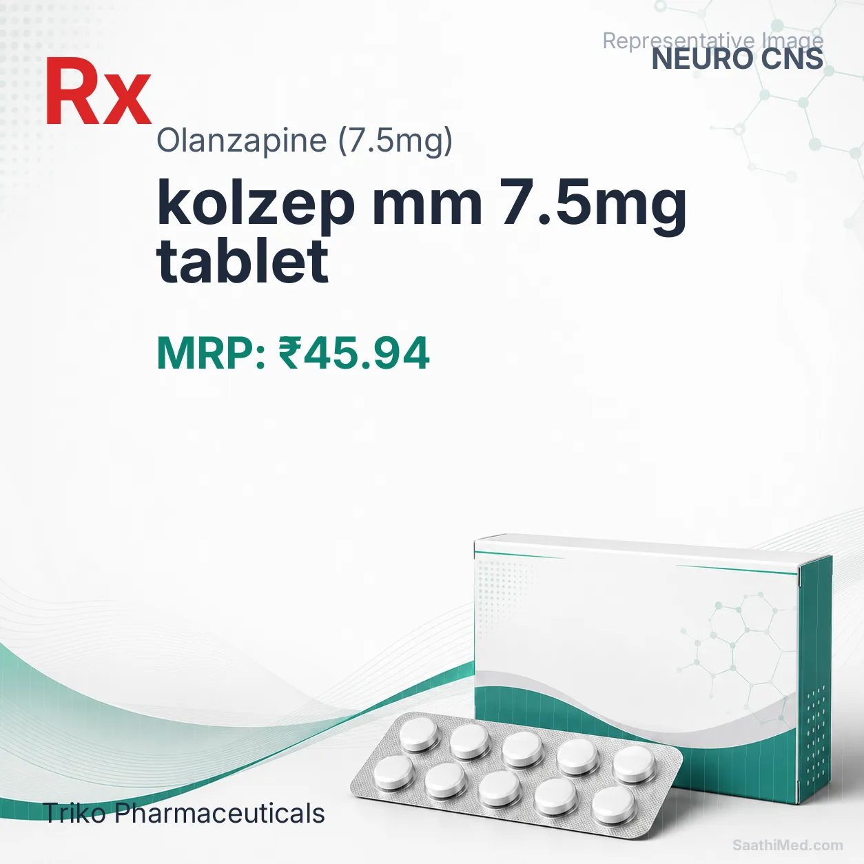 kolzep mm 7.5mg tablet Allopathy (Olanzapine (7.5mg)) - Uses in Hindi, Side Effects, Substitutes & Price in India