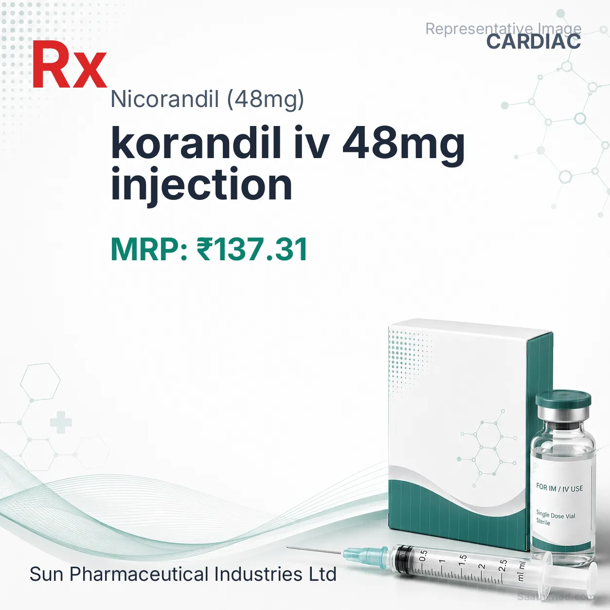 korandil iv 48mg injection Allopathy (Nicorandil (48mg)) - Uses in Hindi, Side Effects, Substitutes & Price in India