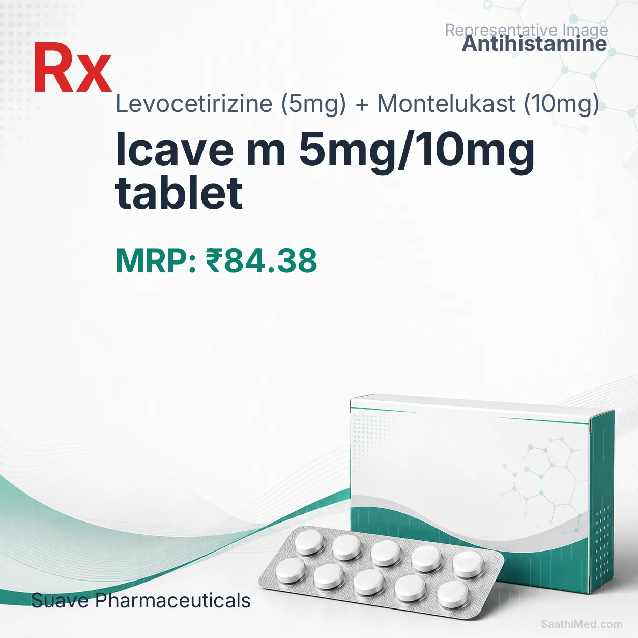 lcave m 5mg/10mg tablet Allopathy (Levocetirizine (5mg)) - Uses in Hindi, Side Effects, Substitutes & Price in India