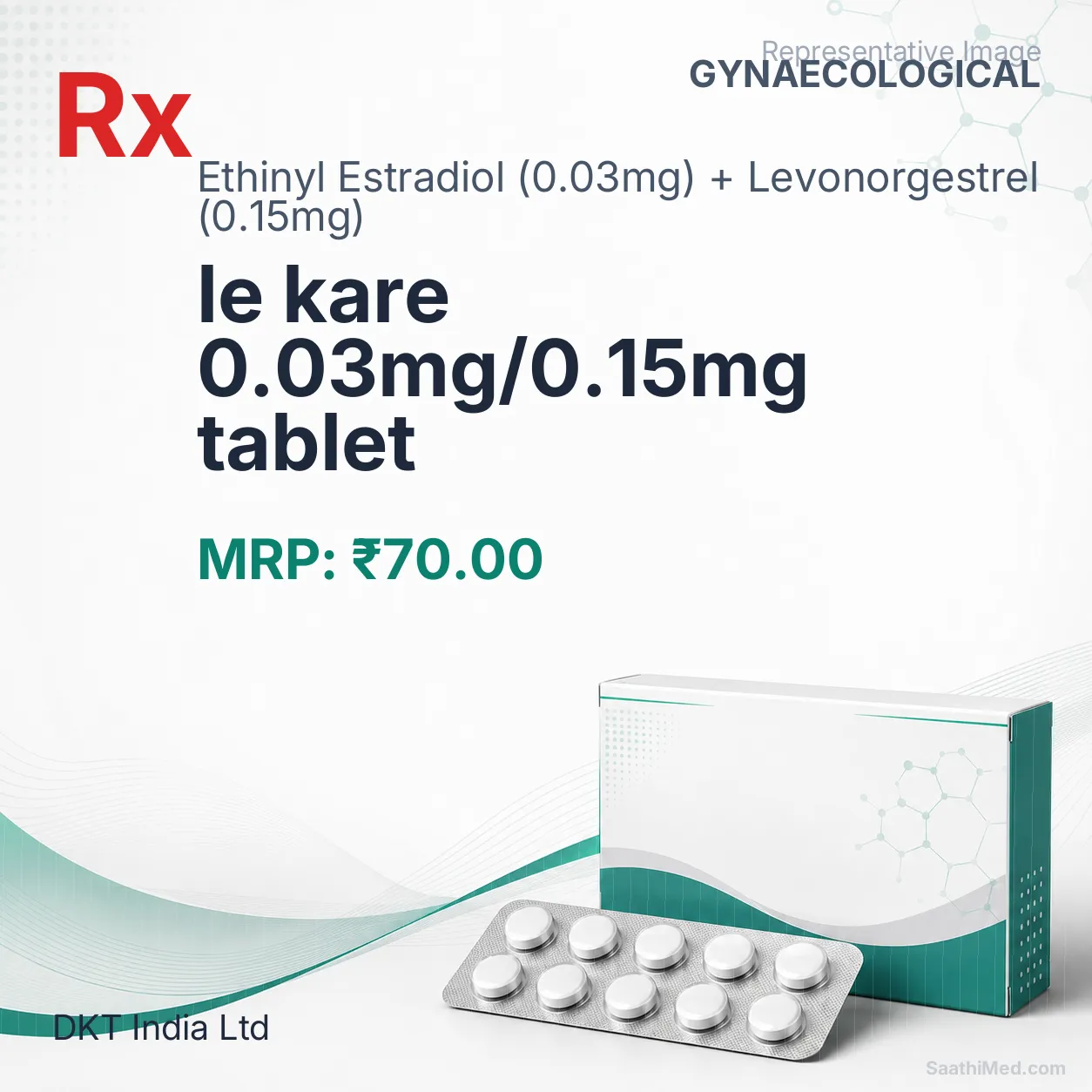 le kare 0.03mg/0.15mg tablet Allopathy (Ethinyl Estradiol (0.03mg)) - Uses in Hindi, Side Effects, Substitutes & Price in India