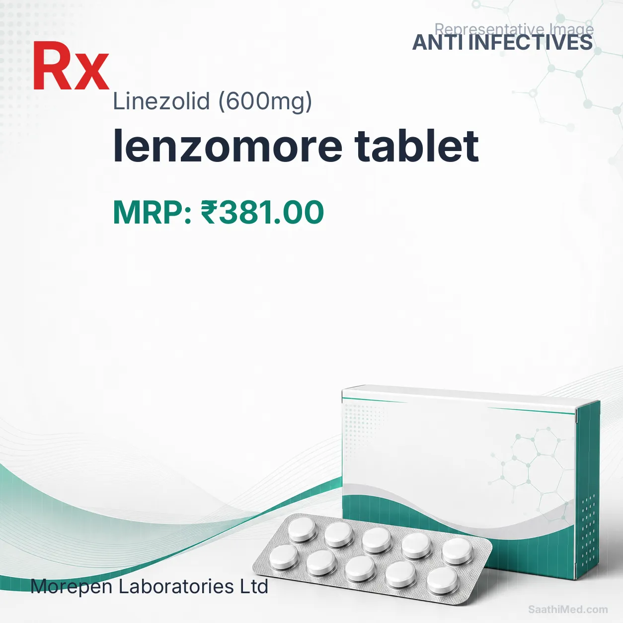 lenzomore tablet Allopathy (Linezolid (600mg)) - Uses in Hindi, Side Effects, Substitutes & Price in India