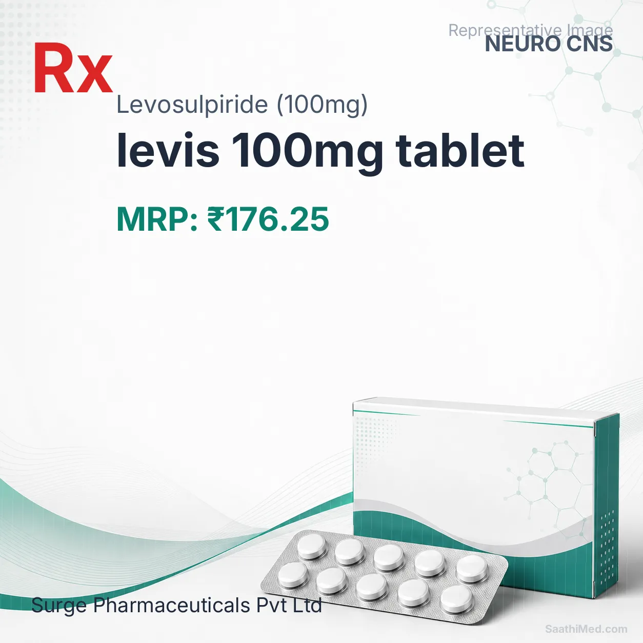 levis 100mg tablet Allopathy (Levosulpiride (100mg)) - Uses in Hindi, Side Effects, Substitutes & Price in India