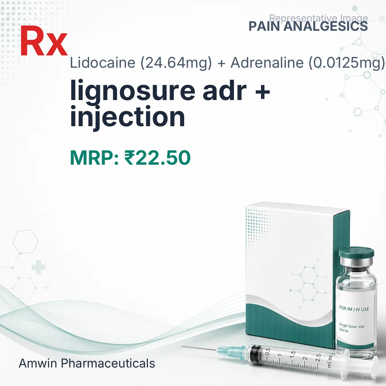 lignosure adr + injection Allopathy (Lidocaine (24.64mg)) - Uses in Hindi, Side Effects, Substitutes & Price in India