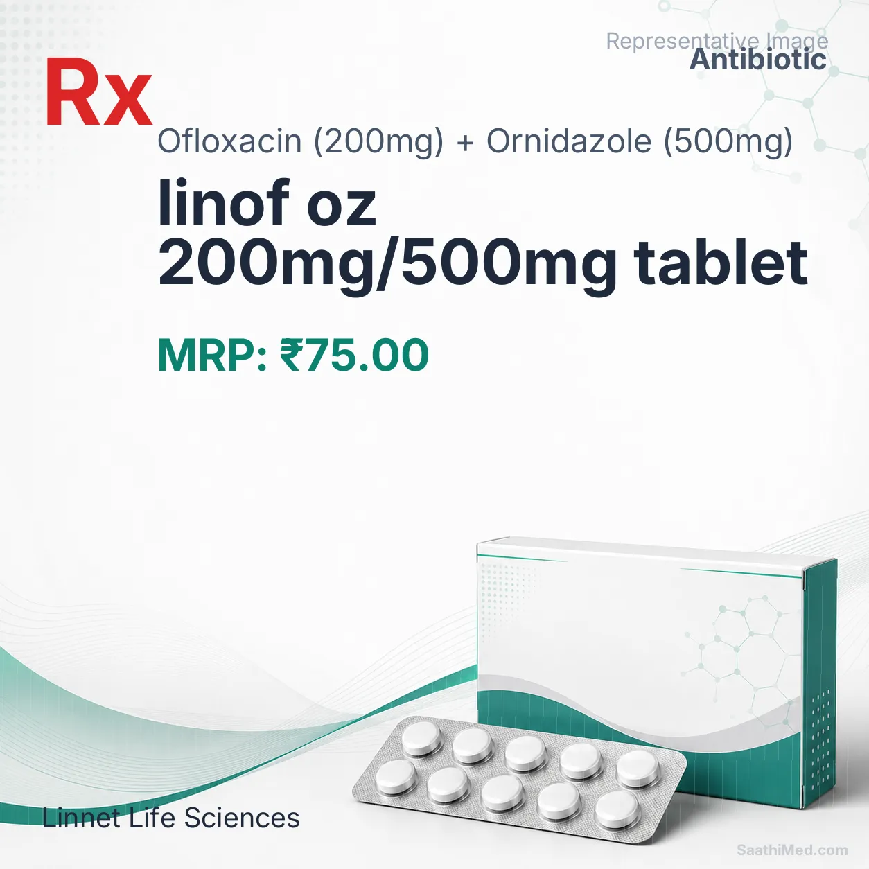 linof oz 200mg/500mg tablet - Ofloxacin (200mg) + Ornidazole (500mg) medicine