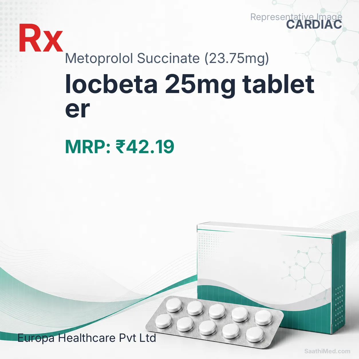 locbeta 25mg tablet er Allopathy (Metoprolol Succinate (23.75mg)) - Uses in Hindi, Side Effects, Substitutes & Price in India