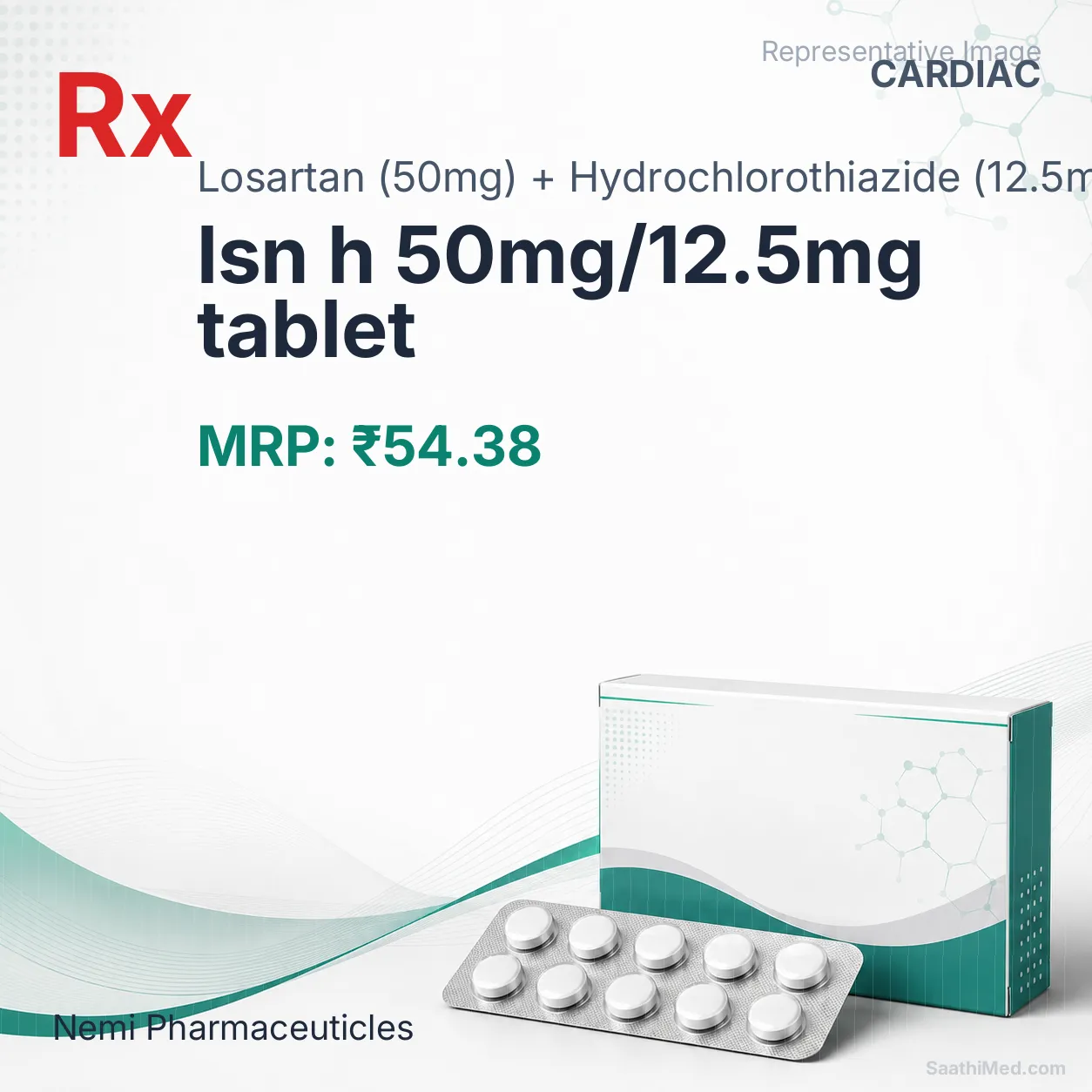 lsn h 50mg/12.5mg tablet Allopathy (Losartan (50mg)) - Uses in Hindi, Side Effects, Substitutes & Price in India