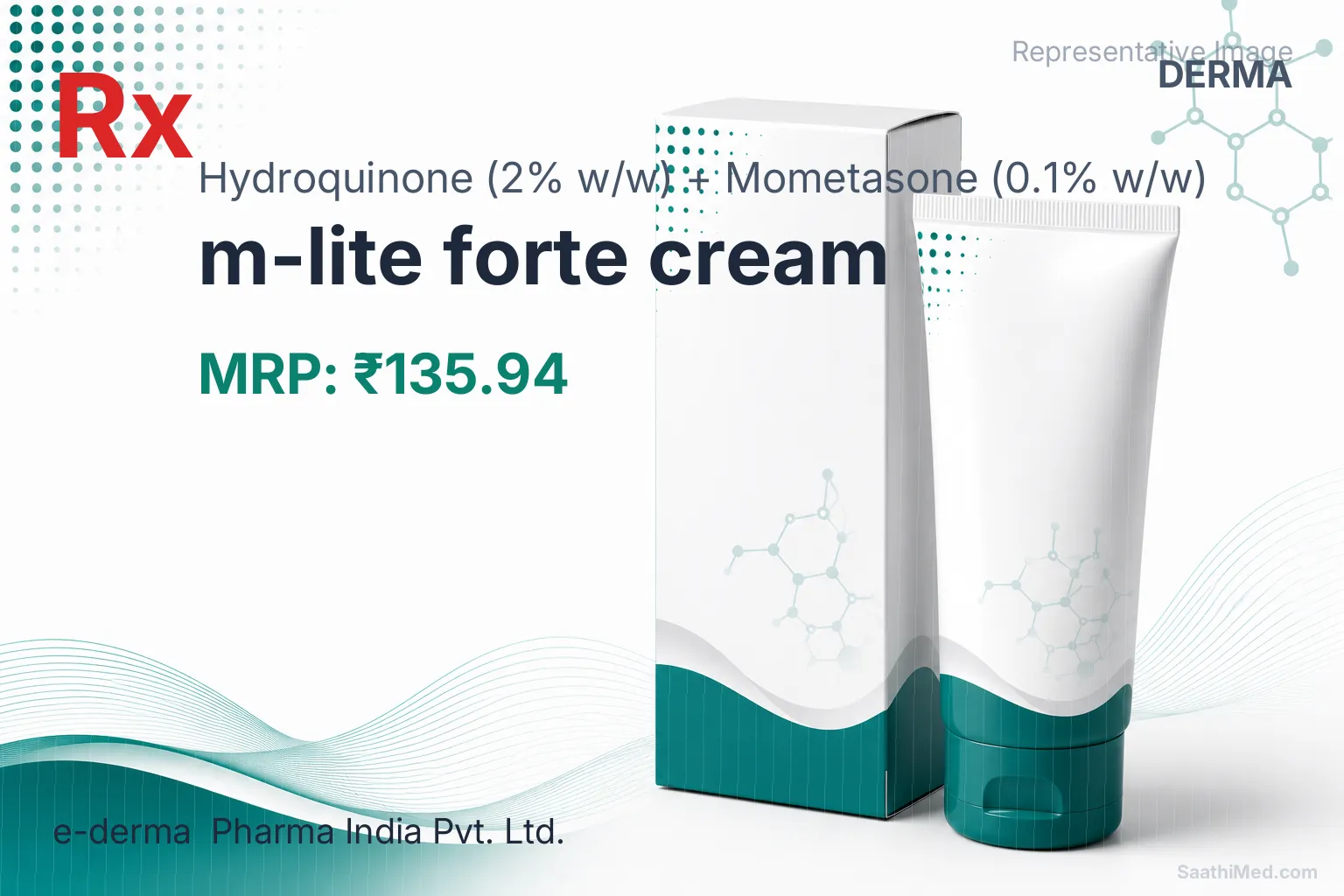 m-lite forte cream Allopathy (Hydroquinone (2% w/w)) - Uses in Hindi, Side Effects, Substitutes & Price in India