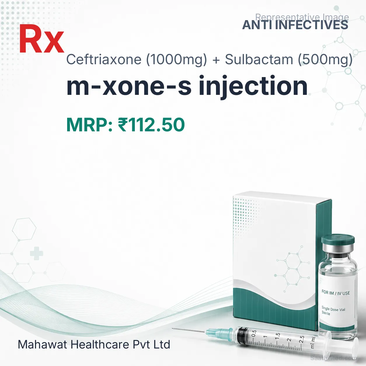 m-xone-s injection Allopathy (Ceftriaxone (1000mg)) - Uses in Hindi, Side Effects, Substitutes & Price in India