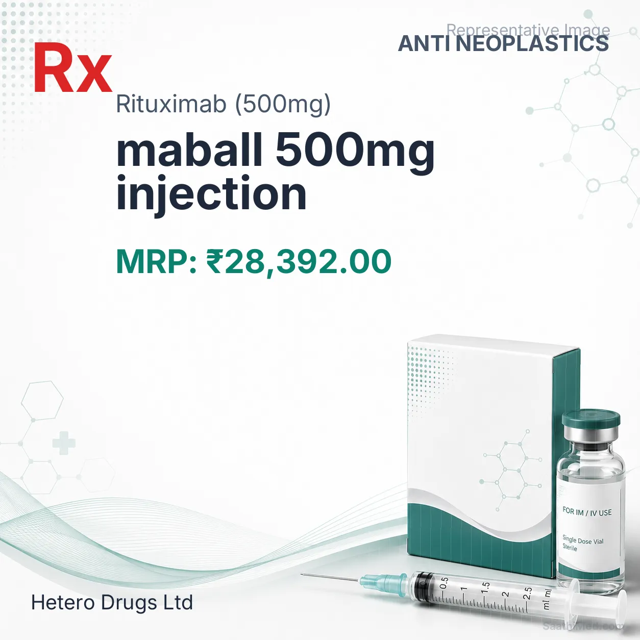 maball 500mg injection Allopathy (Rituximab (500mg)) - Uses in Hindi, Side Effects, Substitutes & Price in India